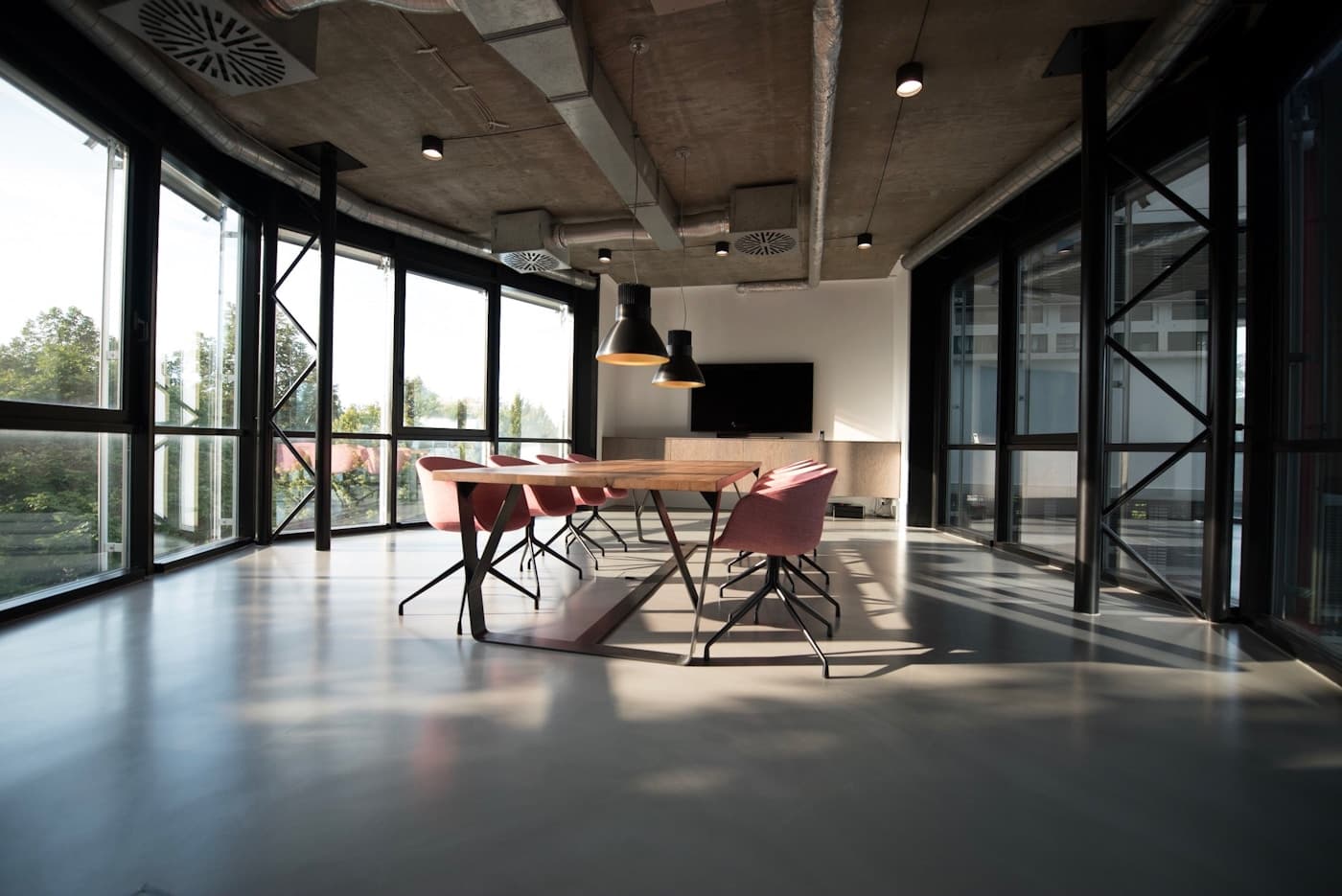 Modern office workspace with computers—engineering collaboration