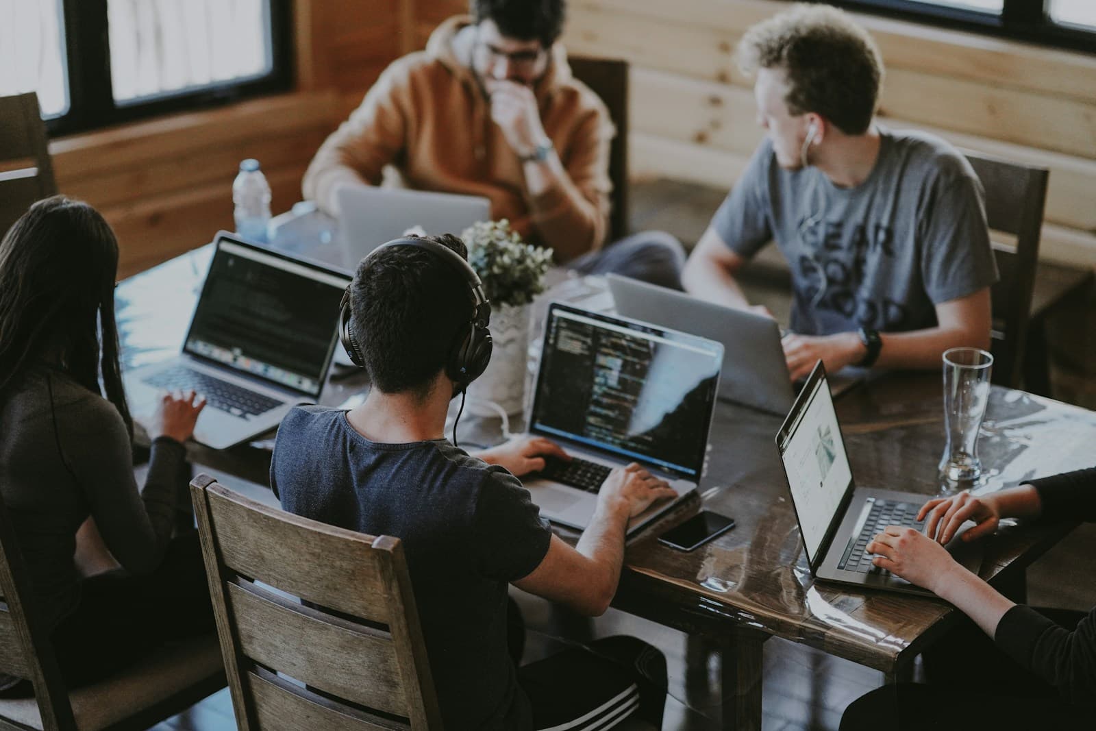 Team collaborating in a professional office setting